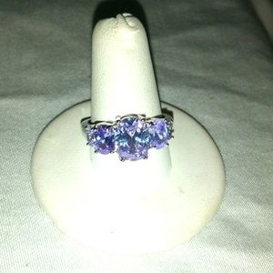 Lovely purple sapphire cocktail ring Size 8